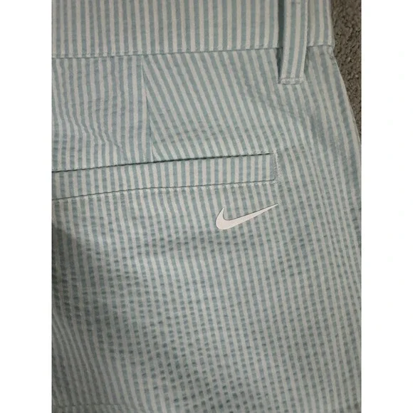 New Nike Golf Mens Tour 8 Inch Chino Seersucker Shorts Blue/ White Size 33 - Picture 5 of 10